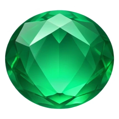 Cinematic Realistic Emerald Emoji, Deep and lush, with a vibrant green hue that catches light, creating a brilliant, sparkling effect across its polished surface. The facets of the gem catch the light in rich, deep reflections, radiating a sense of luxury and nature. Soft glowing outline, capturing the essence of natural beauty and timeless elegance in a vivid emerald. sticker