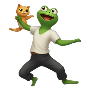pepe dancing with a cat sticker