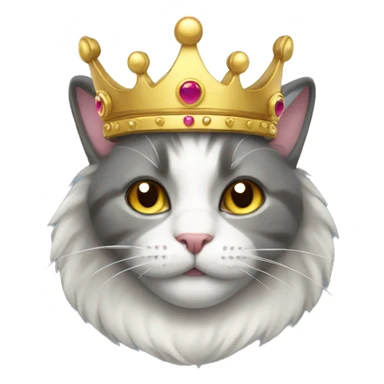 cat whit crown sticker