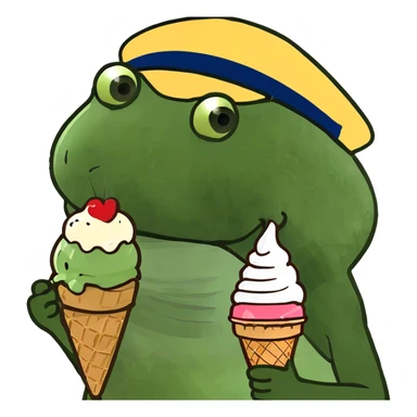 Cat licking ice cream sticker