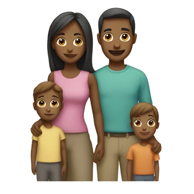 Family of 4 kids at 2 parents sticker