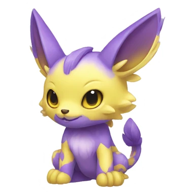 Cute cool purple yellow animal hybrid Fakemon full body sticker