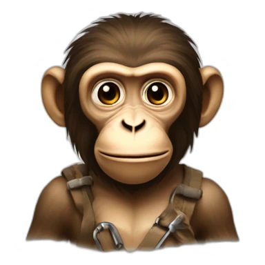 a monkey with a text saying "ecla l'homo" sticker