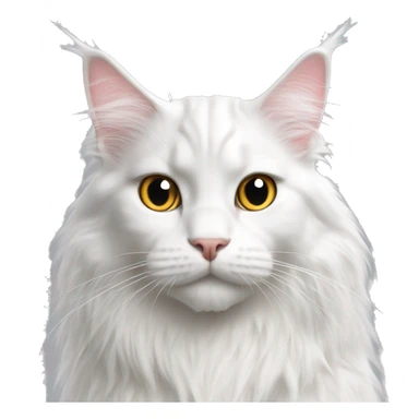 White Maine Coon heart sticker