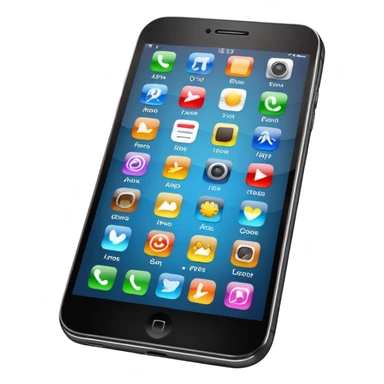 smartphone  black with icons on screen sticker