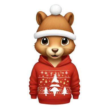 squirrel wearing christmas Sweatshirt  sticker