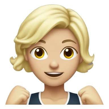 White blond girl boxing sticker