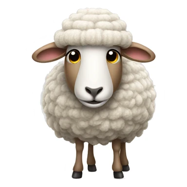 sheep with wooly hat sticker
