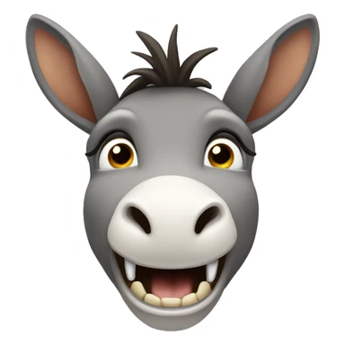 donkey mouth open sticker