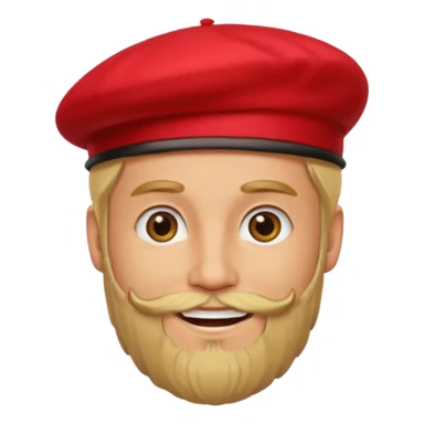 Man with Red Beret – Blonde beard, smiling, red hat.





 sticker