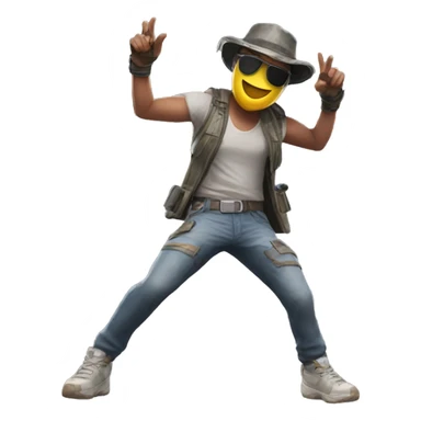 Personaje de pubg mobile bailando sticker