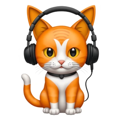 gato gritando con un microfono y con auriculares sticker