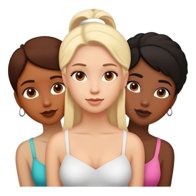 Three female friends, two are Latin one is black and one is white  sticker
