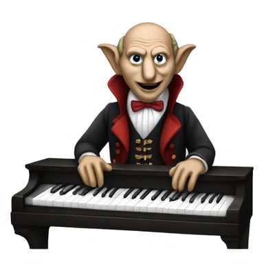 Count von count playing piano, iOS emoji stye art sticker