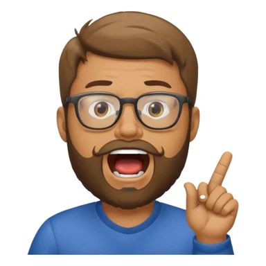 a guy with a beard, glasses and shouting : "FA, FA-TE INCOA" sticker