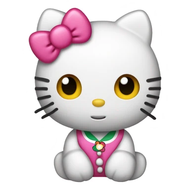 hello kitty with peace sign sticker