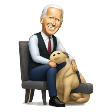 BIDEN ASSIS SUR UNE CAISE sticker
