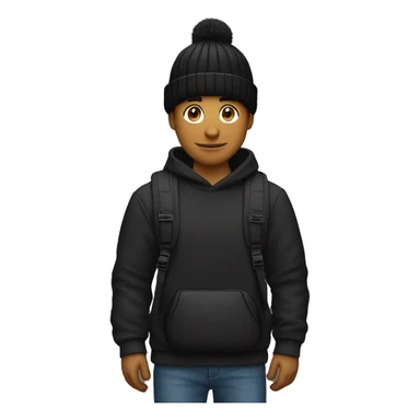 guy with black beanie,black hat,and a mone bag on his shoulder sticker