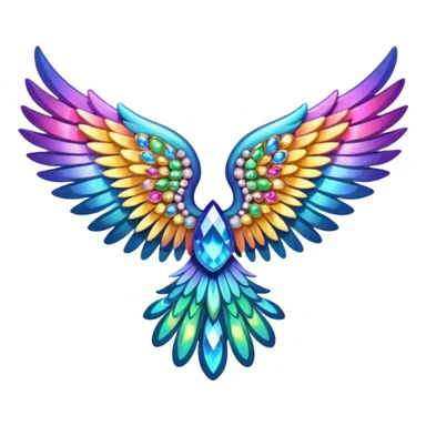a wing with bling effect sticker