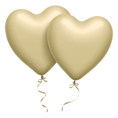 Balloons of pale beige and pale olive in the shape of hearts sticker