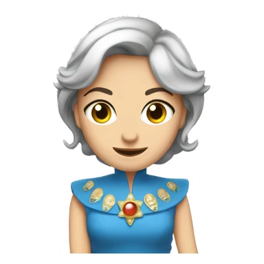 Regina bionda con occhi azuri e corona sticker