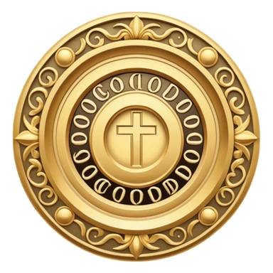 The name of God is repeated in a circle.  sticker