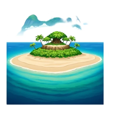 island seen from the sea far away sticker