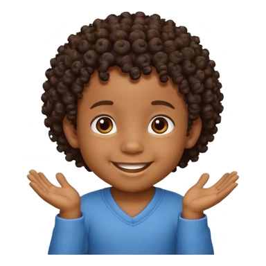 black baby boy with curly hair sticker