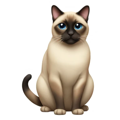 A fat Siamese cat with no tail sticker