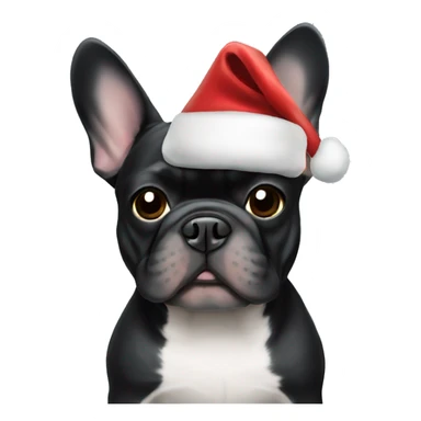 Black French bulldog Christmas  sticker