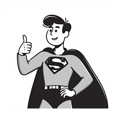 Superman giving a thumbs up sticker