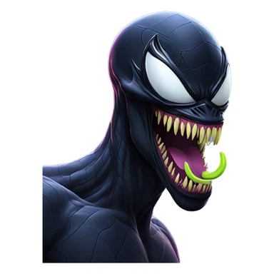 Venom in a neon city sticker
