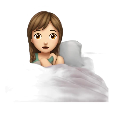 girl in her bed watching her kdrama sticker