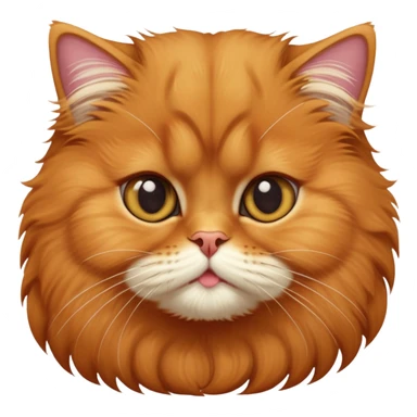 cinematic-adorable-big-eyed-fluffy-solid ginger-persian-cat-portrait-emoji,-head-tilted-playfully-with-a-sweet-expression,-fluffy-solid ginger-fur,-simplified-yet-irresistibly-cute-features-with-large,-expression, no white fur sticker