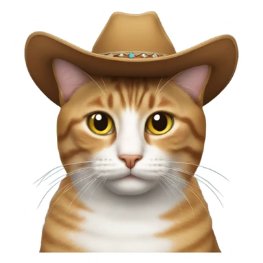 Cat with cowboy hat sticker