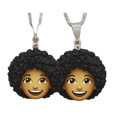 charming smile afro earrings necklace sticker
