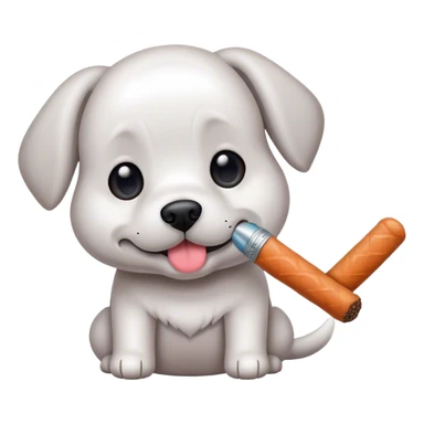 dog with ciggerate sticker