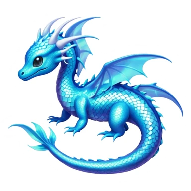 Shiny Sparkly Iridescent Bioluminescent Glowing Lumineon-Dragonair-Fakémon-hybrid-creature (full body)  sticker