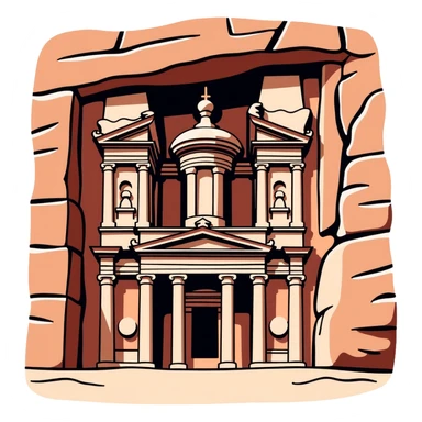 Petra Jordan Treasury building ancient rock-cut facade sticker