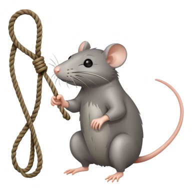 A rat holding a noose  sticker