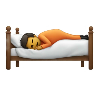 person lying on bed sticker