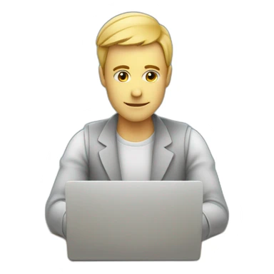 human working on laptop after a very long session of looking at tables of data sticker