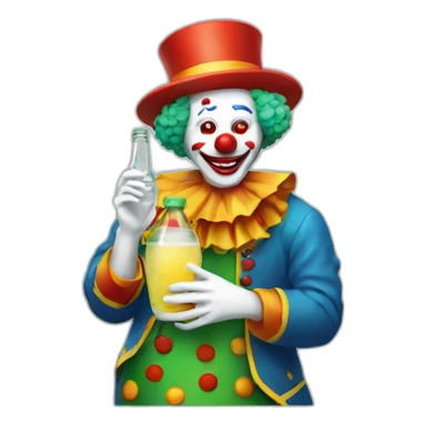 clown drinking soju sticker