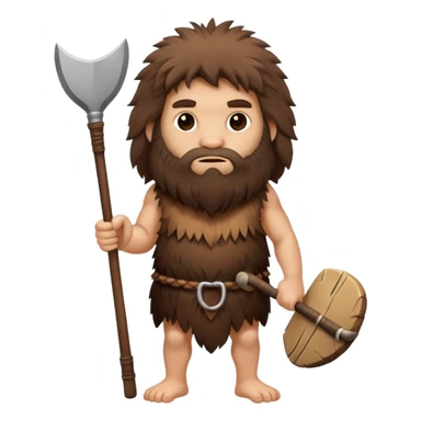 caveman with animal fur clothing and a club sticker