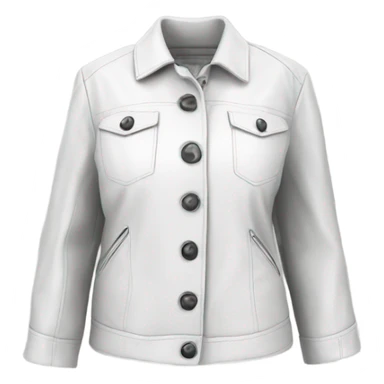 White oversize womens open button up leather jacket  sticker