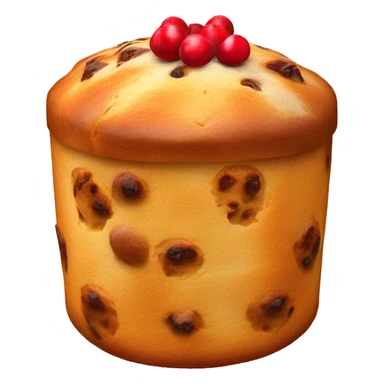 un panettone, tradicionalmente decorado con frutas confitadas y pasas. sticker