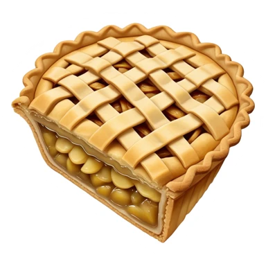 Apple pie with blue crust sticker