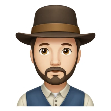 Amish man with goatee. Clean shaved above mouth  sticker