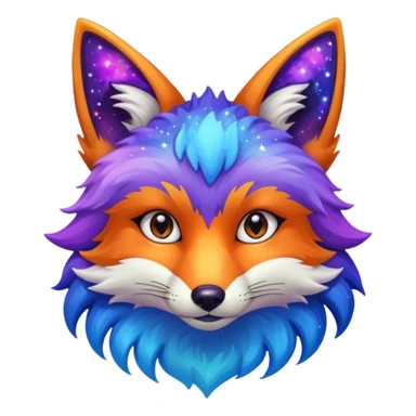 a galaxy print fox sticker