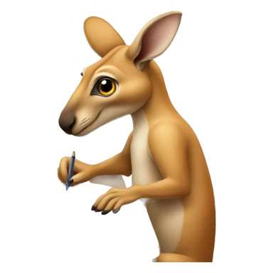 kangaroo writing an essay sticker